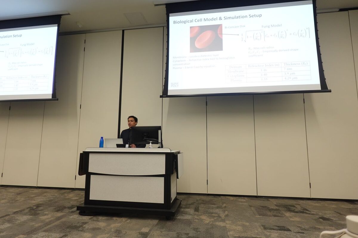Hunter Hanrahan presenting at ACM NanoCom 2026